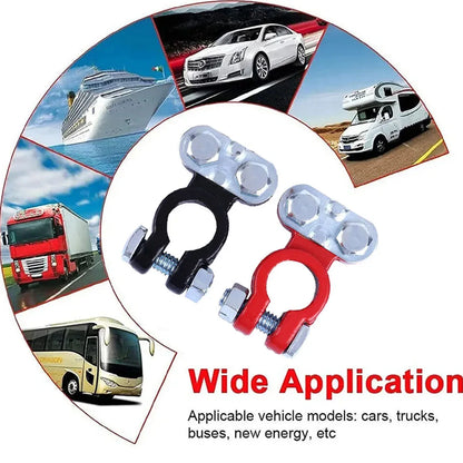 2Pcs Car Battery Terminal Connectors Quick Release Disconnect 12V 24V Positive Negative Battery Cable Ends for SAE/JIS Type Car
