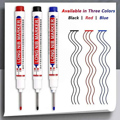 1-40PCS 20mm Deep Hole Long Nib Head Markers For Metal Perforating Pen Waterproof Bathroom Woodworking Decoration Multi-Purpose