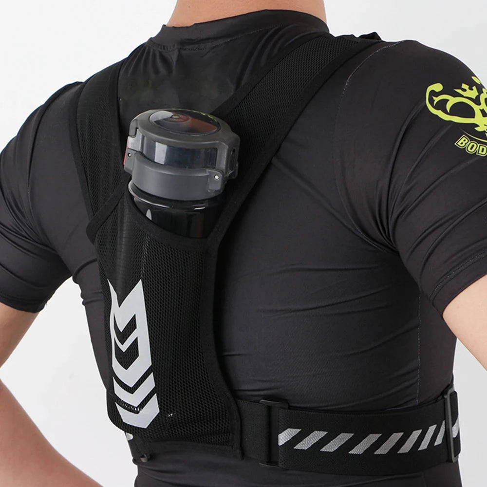 Reflective Running Vest with Phone Holder & Key Pocket | Adjustable Strap for Men Women Night Jogging Walking Gym Exercise Gear