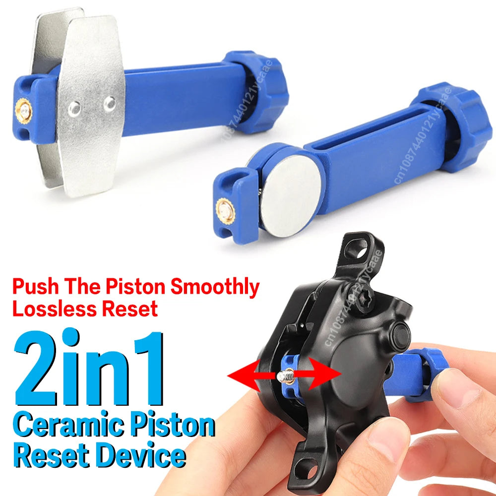 2in1 Bicycle Brake Pad Spreader Tool Durable Steel Rotatable Bike Oil Disc Piston Reset Hydraulic Brake Caliper Piston Extension