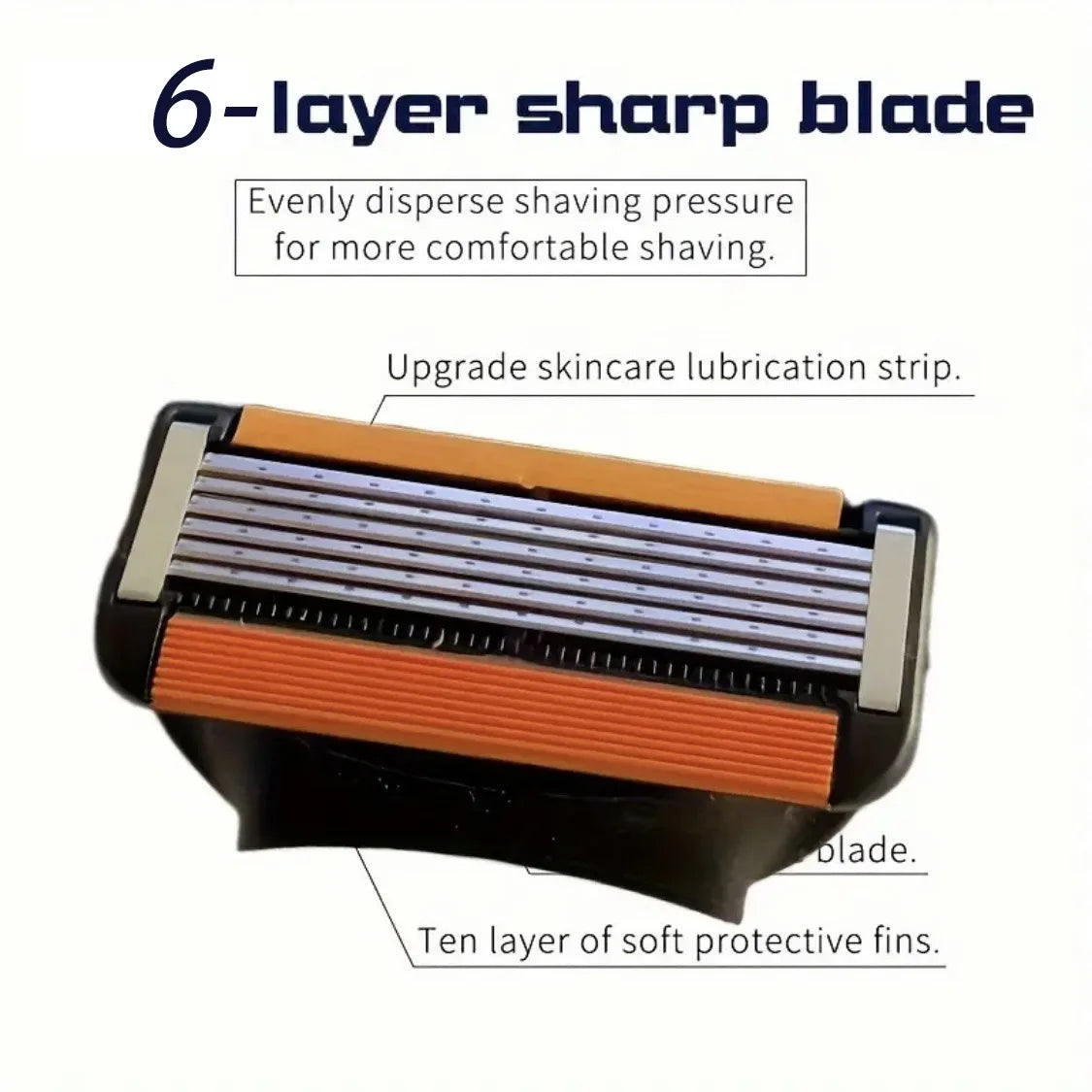 6-layer Manual Razor Set, 1 Handle With4/8/12/16/24 Refills Stainless Steel Manual Shave Razors For Daily Face Care