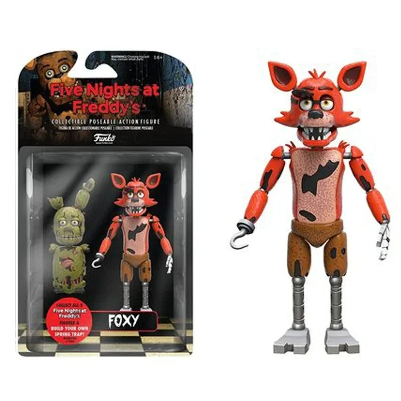 14CM FNAF Figures Nightmare Freddy Bonnie Foxy Chica Action Figure Movable Blacklight Freddy Frostbe PVC Model Collection Toys