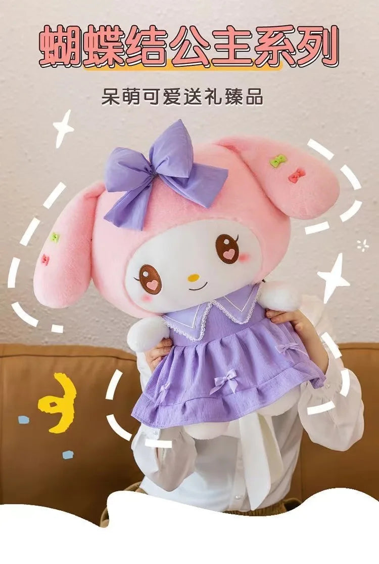 30cm Sanlio Purple Dress Kuromi Stuffed Plush Toy Cute Anime Surrounding Melody Plush Doll Gift for Girlfriend's Birthday