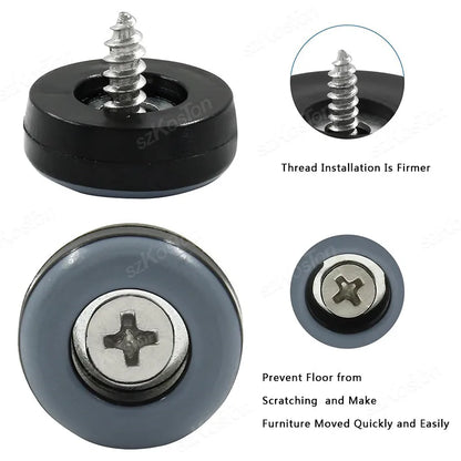 8pcs/lot Screws Furniture Glides PTFE Heavy Duty Furniture Slip Mat Glide Mat For Sofa Bed Table Couch Dining Chairs