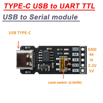 CH340N TYPE-C USB To UART TTL / USB TO Serial Port Communication Module 3.3V 5V Level RX/TX Download Debugging Tools Brush Line