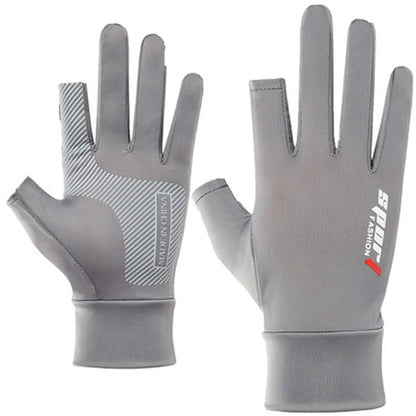 Summer Men Women Gloves Fitness Sports Fishing Cycling Ice Silk Breathable Elastic Sun Protection Touchscreen Driving Gloves