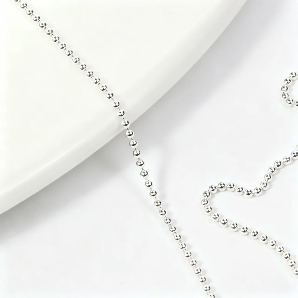 1M/Pack 0.8mm Gold Silver Nail Bead Chain Charm Ellipse Stone Nail Art Decorations Giltter Metal Steel Ball Jewelry Accessory