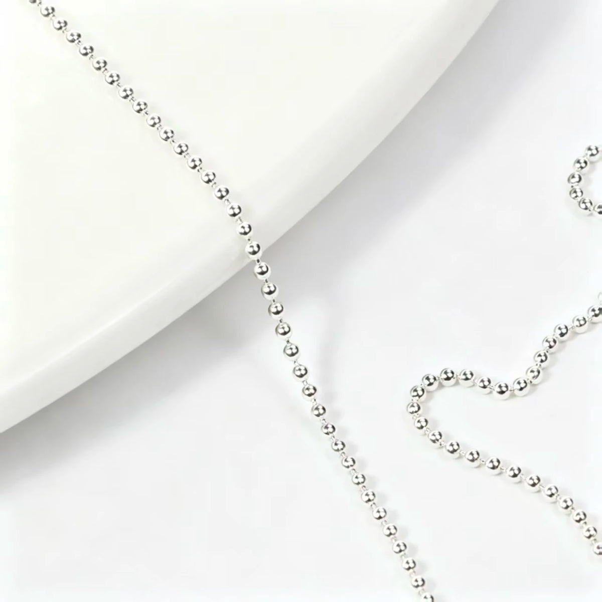 1M/Pack 0.8mm Gold Silver Nail Bead Chain Charm Ellipse Stone Nail Art Decorations Giltter Metal Steel Ball Jewelry Accessory