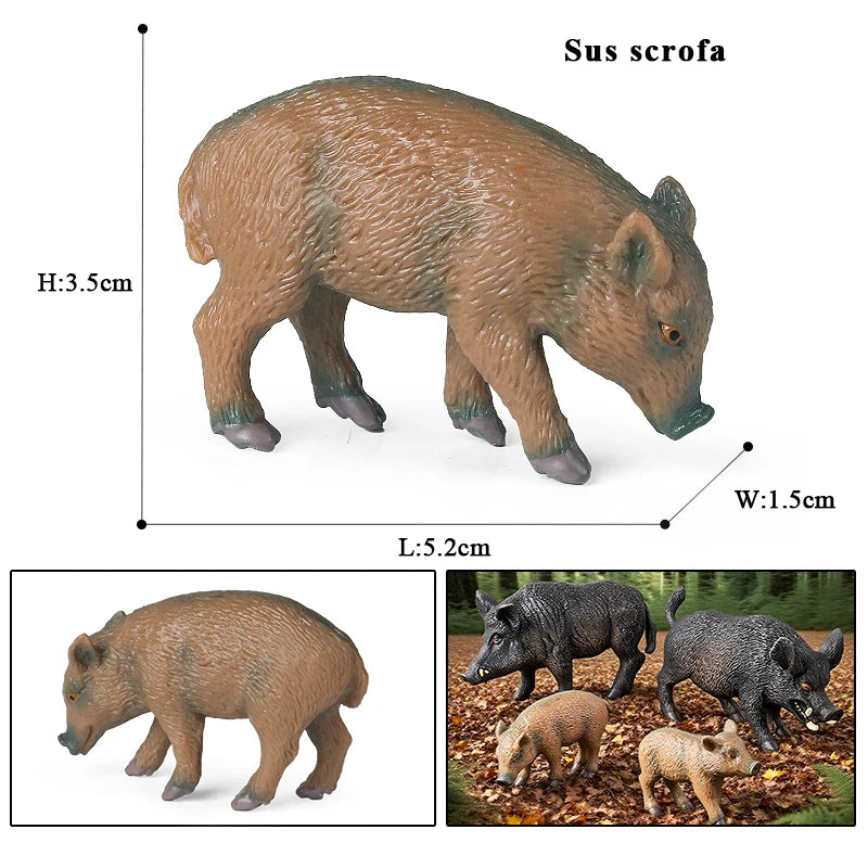 Oenux Wild boar Tapirus Indicus Porcupine Animals Simulation Model Action Figures Figurine Educational Collection Kids Toy Gift
