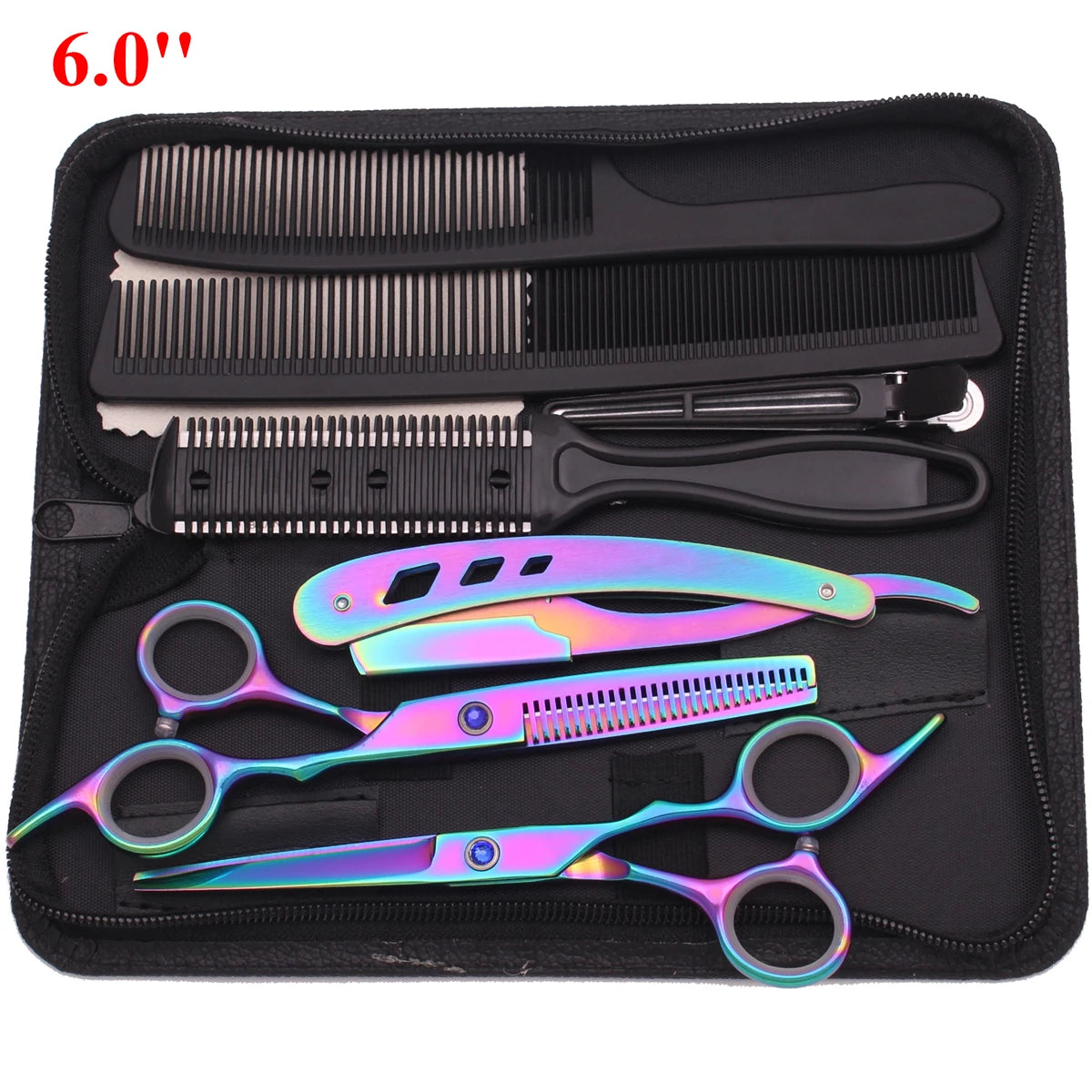 6.0'' Professional Hair Scissors Cutting Shears Thinning Hairdressing Haircut Razors Comb Set Salon Barber & Home Dropshipping