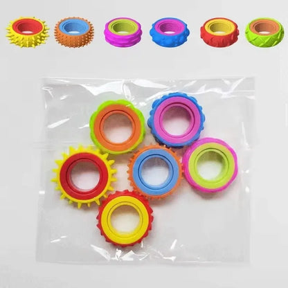 New Silicone Sensory Rotating Fidget Ring Stress Relief Spinning Fidget Toy for Adults Anti Anxiety Autism ADHD Quiet