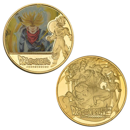 Dragon Ball Gold Plated Gold Coin Son Goku Vegeta Commemorative Coins Children Classic Anime Peripherals Collection Toy Souvenir