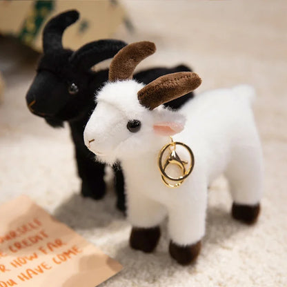 Hot Sale Lifelike Goat Pendant Plush Toys Soft Stuffed Standing Goat Toys Cute Mini Animal Pendant Cool Keyring Bags Decor