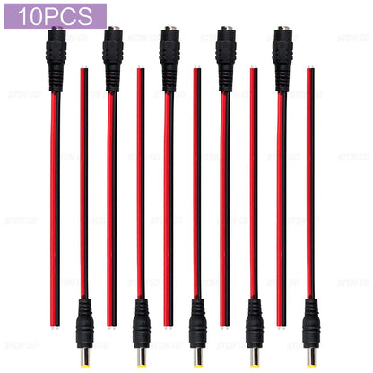 STONEGO 10/20/50PCS 12V Dc Connectors Male Female Jack Cable Wire Line Adapter Plug Power Supply 5.5 x 2.1mm