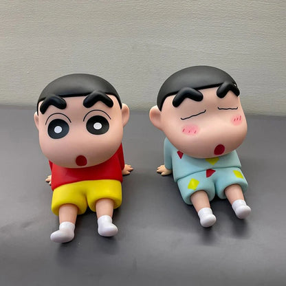 Crayon Shin-chan Phone Holder - Kawaii Anime Figure Desk Stand for Phones, Cute Cartoon Watching TV Model Collector Decor