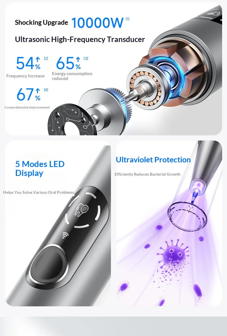 HOMEFISH Home Dental Cleaning Device Professional Tool for Removing Tartar Plaque And Calculus with Visual Technology