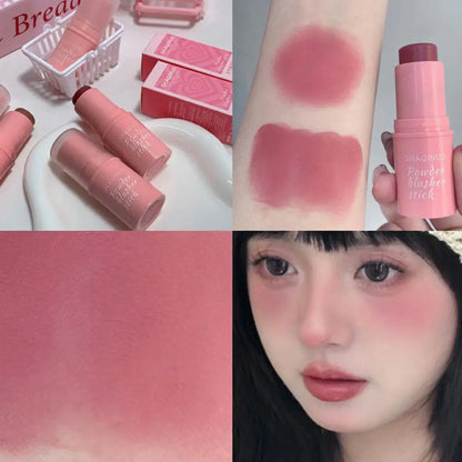 3in1 Monochrome Blusher Cheek Lip Tinted Durable Matte Natural Rouge Powder Blusher Stick Cream Matte Contour Makeup Cosmetices