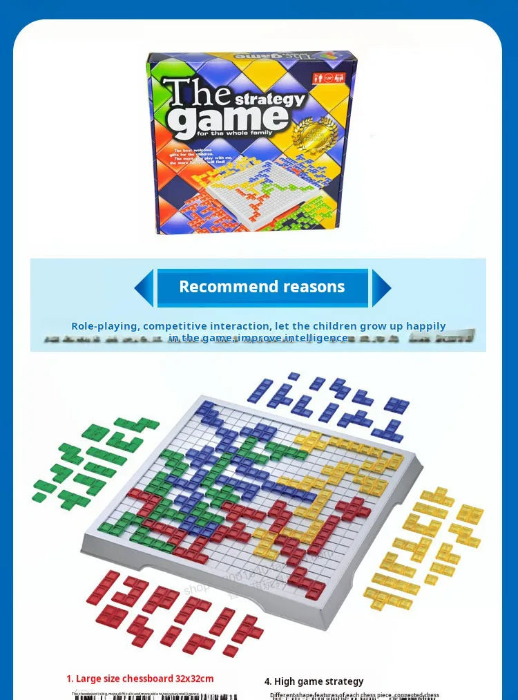 Children Intellectual Puzzle Strategy Board Educational Toys Colored Squares Game Kids Family Party Indoor Desktop Jigsaw Games
