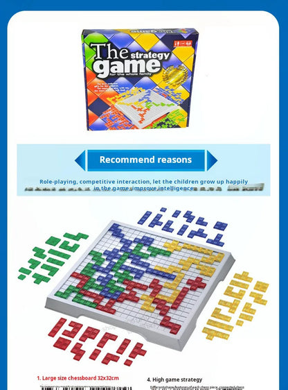 Children Intellectual Puzzle Strategy Board Educational Toys Colored Squares Game Kids Family Party Indoor Desktop Jigsaw Games