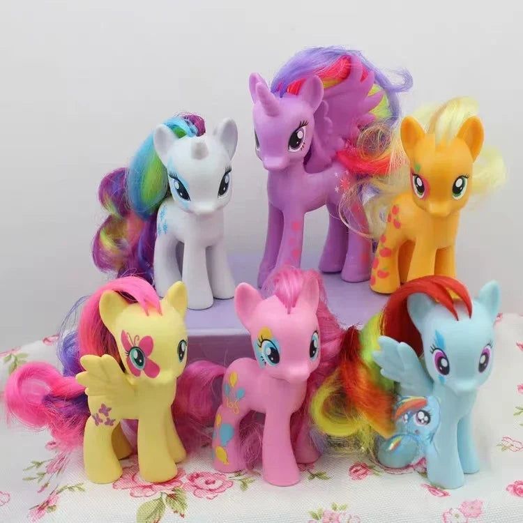 Original Hasbro My Little Pony Anime Figures Cute Twilight Sparkle Rainbow Fluttershy Pinkie Pie Rarity Collect Model Toy Gift