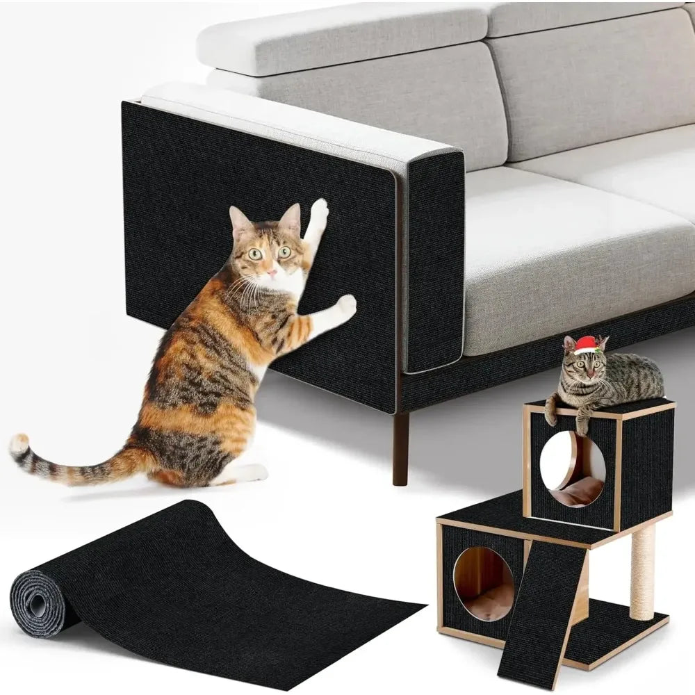 Trimmable Self-Adhesive Carpet Mat Pad Anti Cat Scratch Mat Cat Pet Scratcher Furniture Couch Corner Indoor Sofa Wall Protector