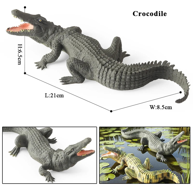 Oenux Wild Animals Action Figures Simulation Sarcosuchus Crocodiles Boar Croc Model PVC Collection Decorate Kids Educational Toy