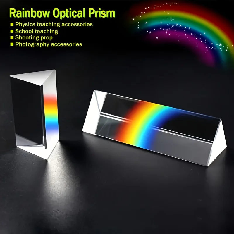 Educational Glass Prism - Spectral Reflection, Ideal Teaching and Photography Tool, Perfect Gift for Science Enthusiasts