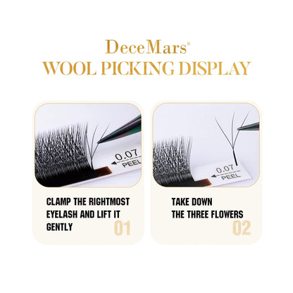 DeceMars 3DW/4DW/5DW/6DW/NEW 6DW/7DW/8DW/NEW 8DW/9DW/10DW/NEW 10DW Eyelash Extension for Makeup