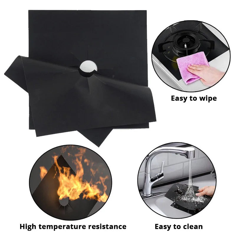 8/4/1pcs Stove Protector Cover Liner Gas Stove Protector Stove Stovetop Burner Protector Kitchen Accessories Mat Cooker 27cm