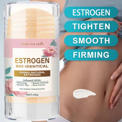Natural Estrogen Cream Stick, Glycerin, Ginseng Root, Tea Tree Leaf Extract, Calming, Gentle Body Care Cream, Alcohol-Free, Suitable for All Skin Types, Natural Skin Care