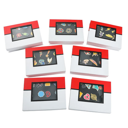 Pokemon Gym Badges Kanto Johto Hoenn Sinnoh Unova Kalos League Region Orange Islands Pins Brooches Box Set Pocket Monster