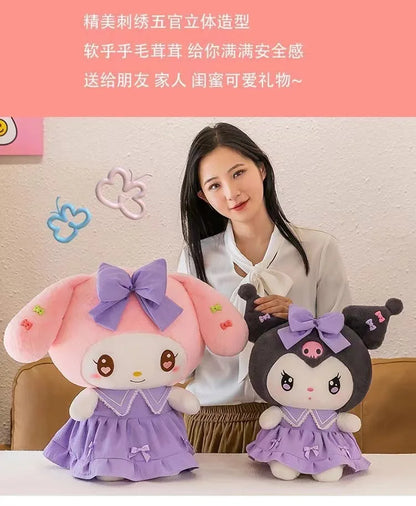 30cm Sanlio Purple Dress Kuromi Stuffed Plush Toy Cute Anime Surrounding Melody Plush Doll Gift for Girlfriend's Birthday