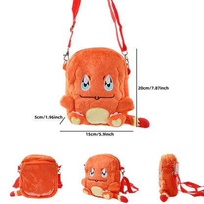 Gengar Mimikyu Snorlax Rowlet Lucario Charmander Plush Backpack Pokemon Anime Shoulder Bag Doll Toys