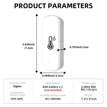 Tuya Zigbee3.0 Temperature and Humidity Sensor Thermometer Hygrometer APP Remote Alarm Works with Smart Life Alexa Google Alice