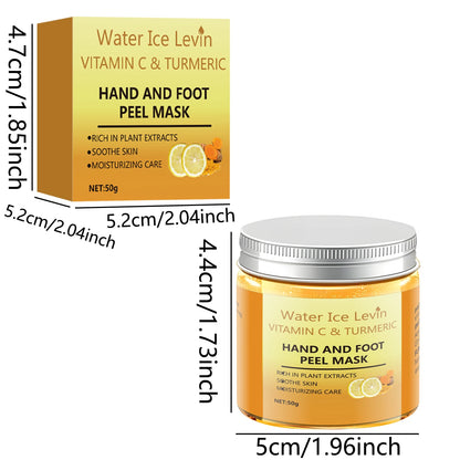 50g Turmeric Vitamin C Hand and Foot Mask, Plant-Based Care, Moisturizing and Nourishing, Apply and Wash Off Immediately, Smooths and Repairs, Lightens Skin, Nourishes, and Freshens Skin in One Step