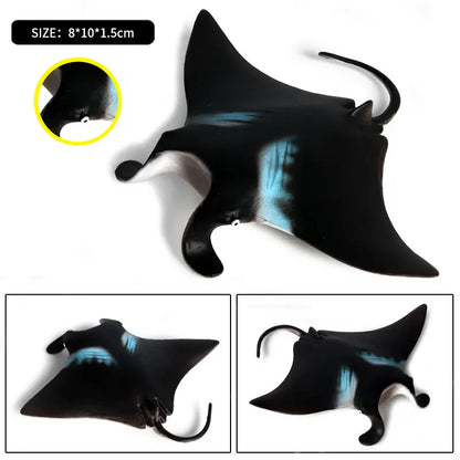Oenux Sea Life Animals Ray Devilray Mantaray Model Action Figures Figurines Ocean Marine Aquarium Education Kids Toy Gift