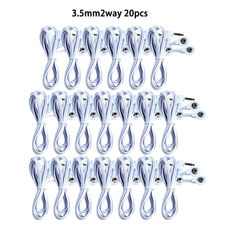 2/4 Way 3.5mm Button Tens Acupuncture Massager Cable Line Wire for Digital Tens Machine Electrical Nerve Muscle Stimulator