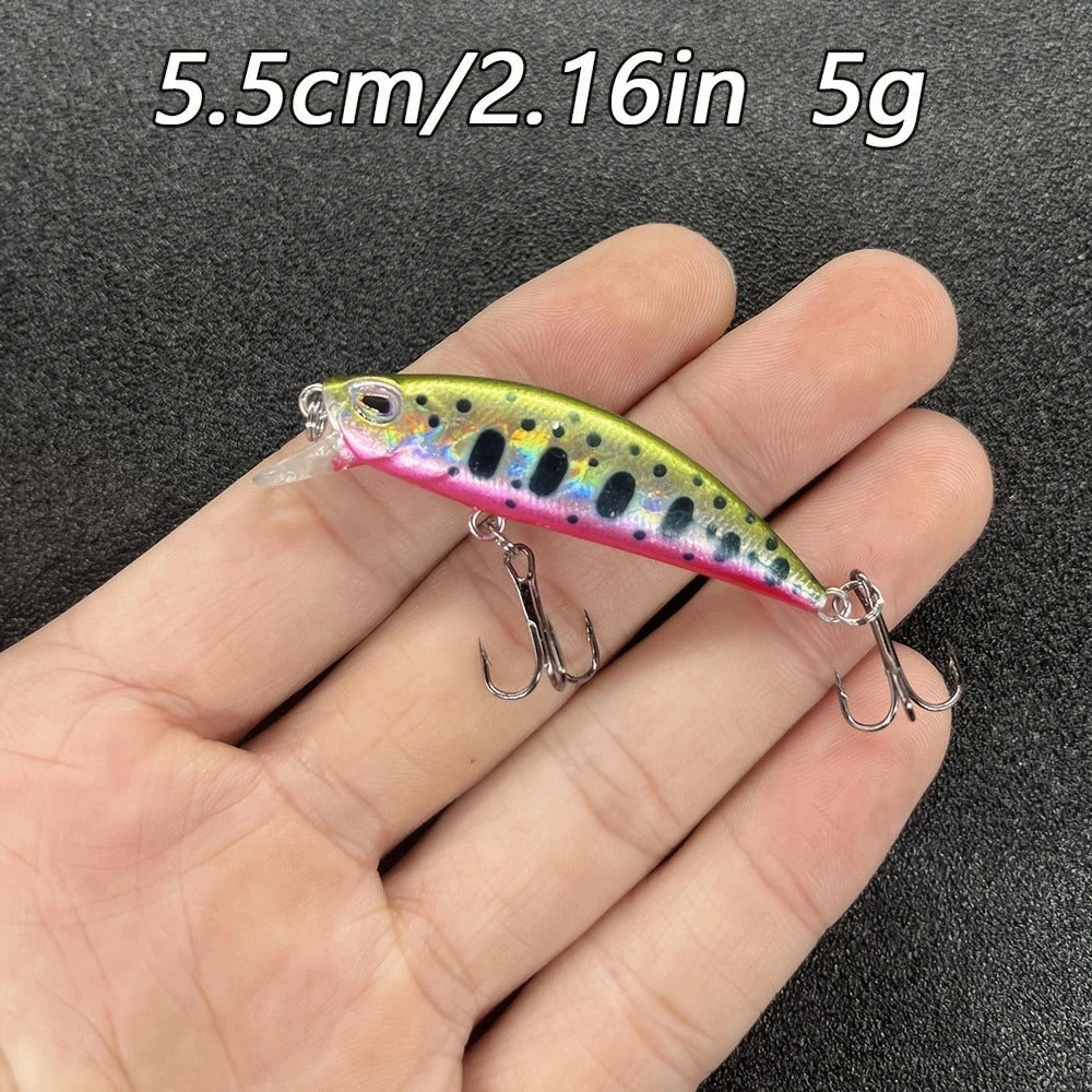 5Pcs/Box Fishing Lure Micro Minnow Wobbler Sinking Artificial Hard Bait Jerkbait Small Stream Decoy For Trout Bass Carp