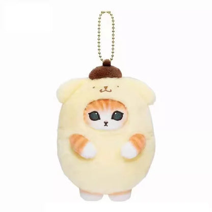 Anime Shark Cat Co Branded Cross-dress Kuromi Hello Kitty Cinnamoroll Plush Toys Collect Decoration Pendant Gift