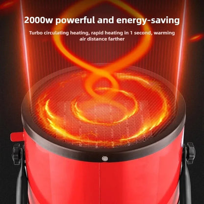 Portable 2000W Space Heater with Fan 2 Heat Settings Adjustable Thermostat Fan Mode Tip Over Overheat Protection for Indoor