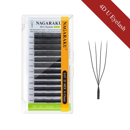 NAGARAKU 3D 4D 5D UU W Eyelashes U Shape Eyelash Extensions Soft Lashes Makeup Mesh Net Cross Premade Volume Eyelash