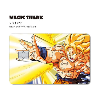 100% New Anime Goku Vegeta Super Saiyan 3M Front Film Skin Sticker Cover for Debit Credit Card