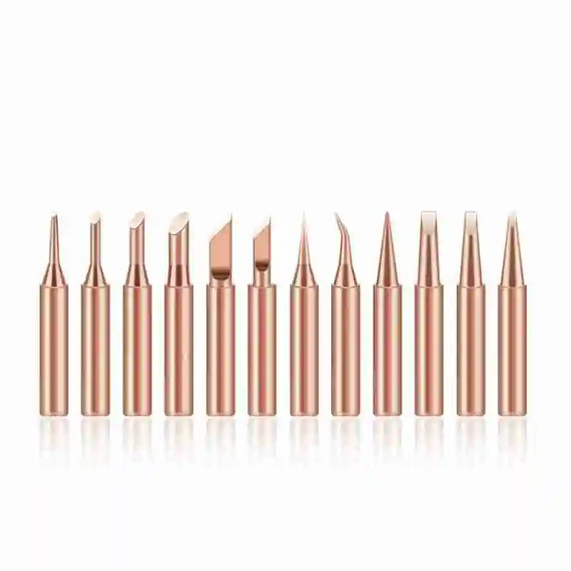 10Pcs Soldering Iron Tip Pure Copper 900M Soldering Iron Head Set Inside Hot Bare Copper Electric Soldering Iron Welding Tools