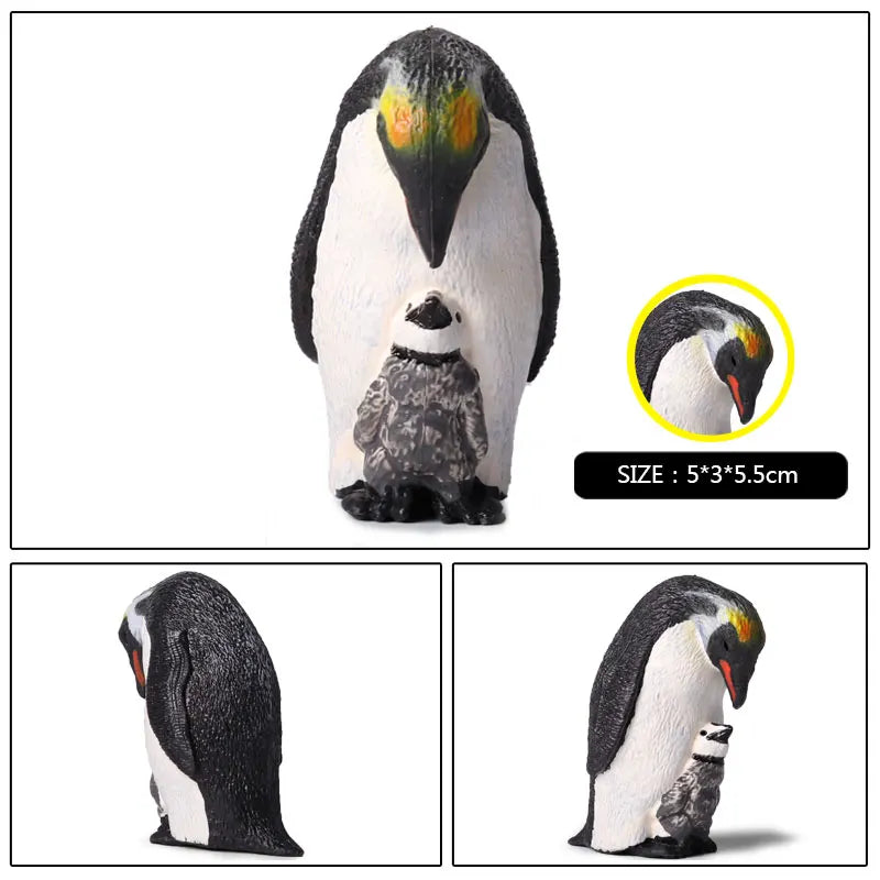 Oenux Arctic South Pole Animals Simulation Penguins Polar Bear Wolf Beluga Whale Action Figures Model Figurine PVC Kid Toy Gift