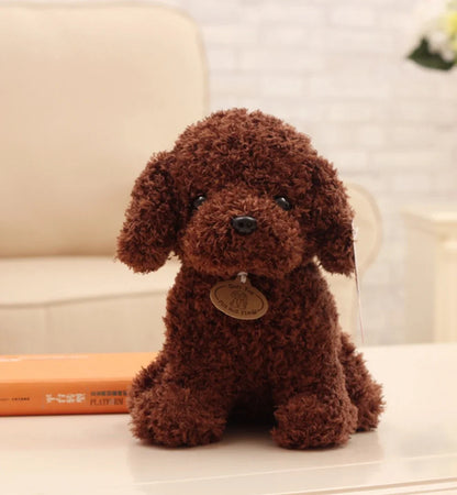 20CM Cute Teddy Dog Plush Toy Curly Dog Doll With Hanging Tag Simulation Dog To Send Children's Birthday Gift