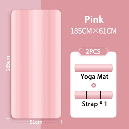 8mm NBR Yoga Mat Anti Slip Thickened Style for Beginners, Home Yoga Mat for Sports, Dance, Fitness Floor Mat Equipment
