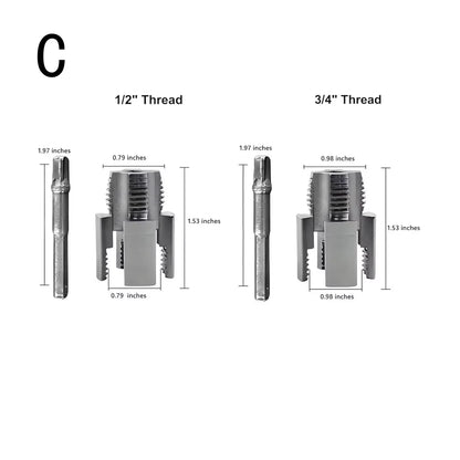 Pipe Thread Cutting Tool Integrated Internal & External Pipe Threading Tool Electric Drill Compatible PVC Pipe Threader Kit