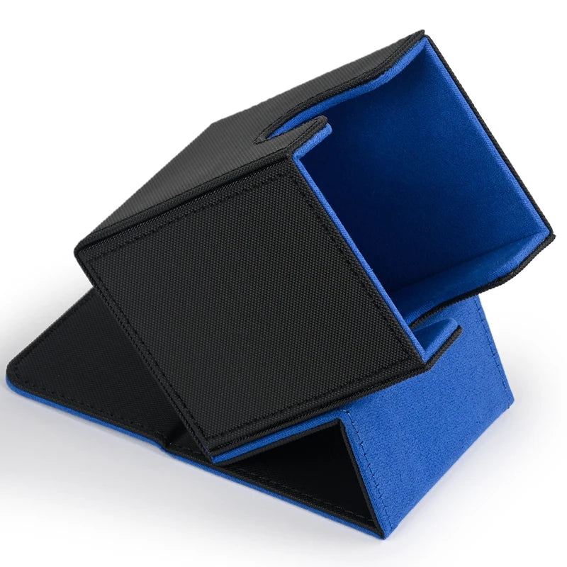 Card Deck Box,Card Deck Case Holds 100+ Sleeved Cards, PU Leather Card Storage Box For  TCG game trading cards.
