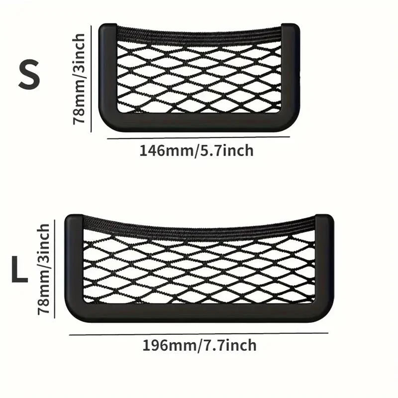 Car Storage Bag Nets Adhesive Auto Seat Organizer Door Side Net Pocket Multifunction 15-20cm Resilient Car Styling Storage Nets
