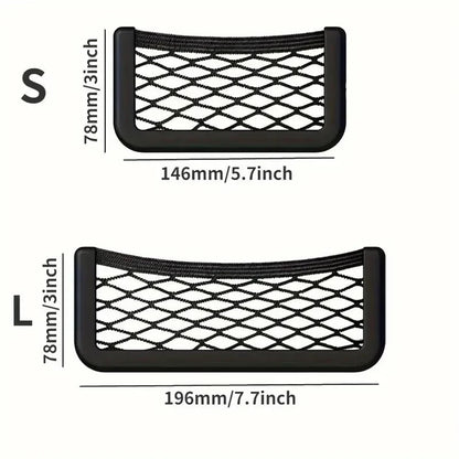 Car Storage Bag Nets Adhesive Auto Seat Organizer Door Side Net Pocket Multifunction 15-20cm Resilient Car Styling Storage Nets